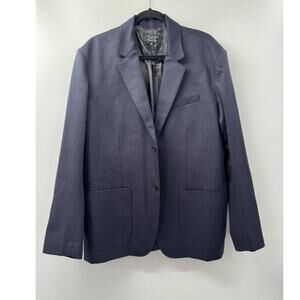 Rag & Bone Icons Parisian Night Blue Shift Wool Men's‎ Sport Coat Blazer Size 46